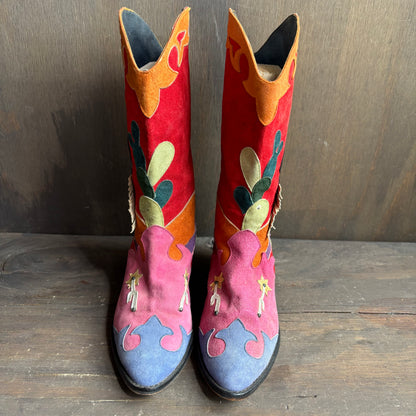 Zalo Multicolor Leather Boots