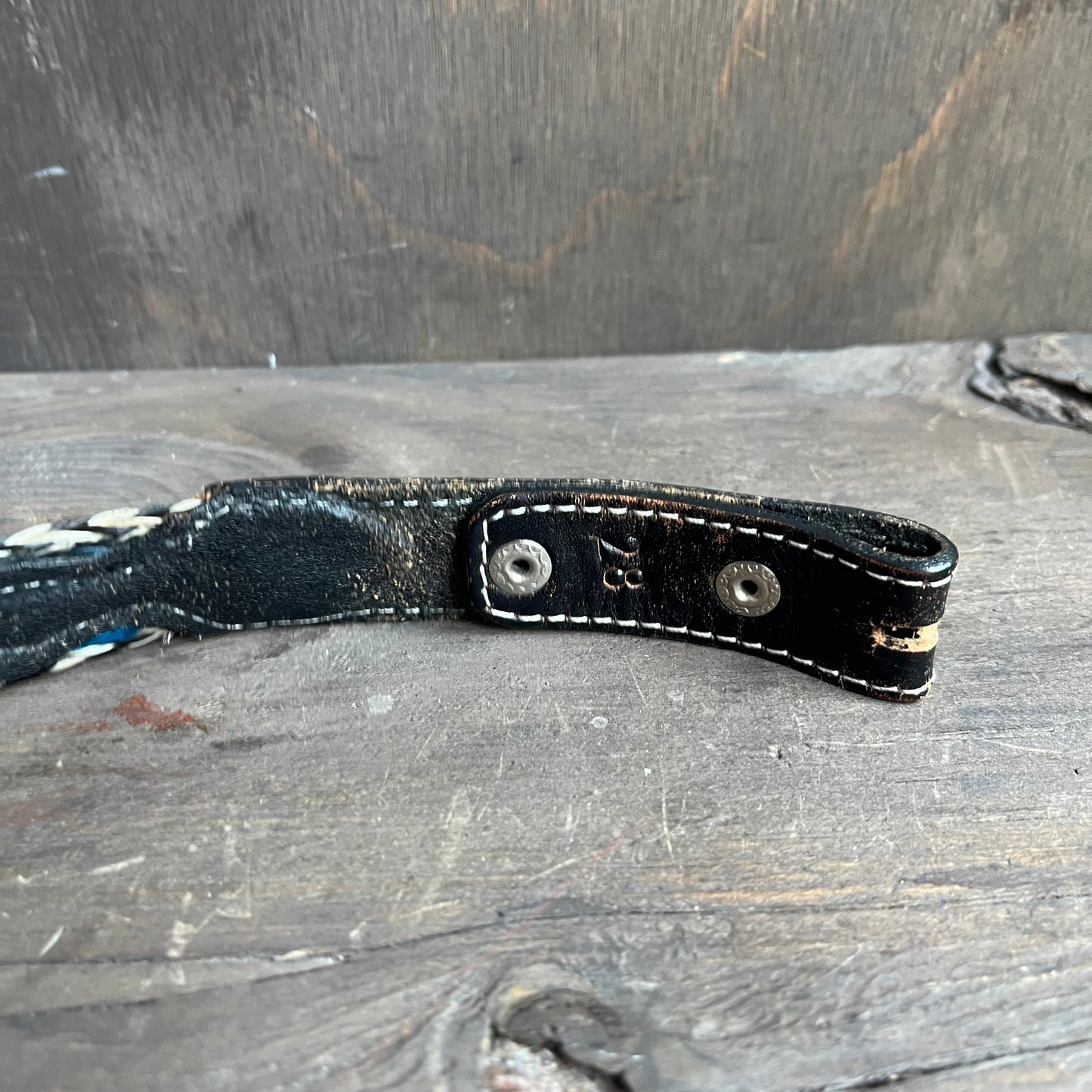Black Leather and Horsehair Belt