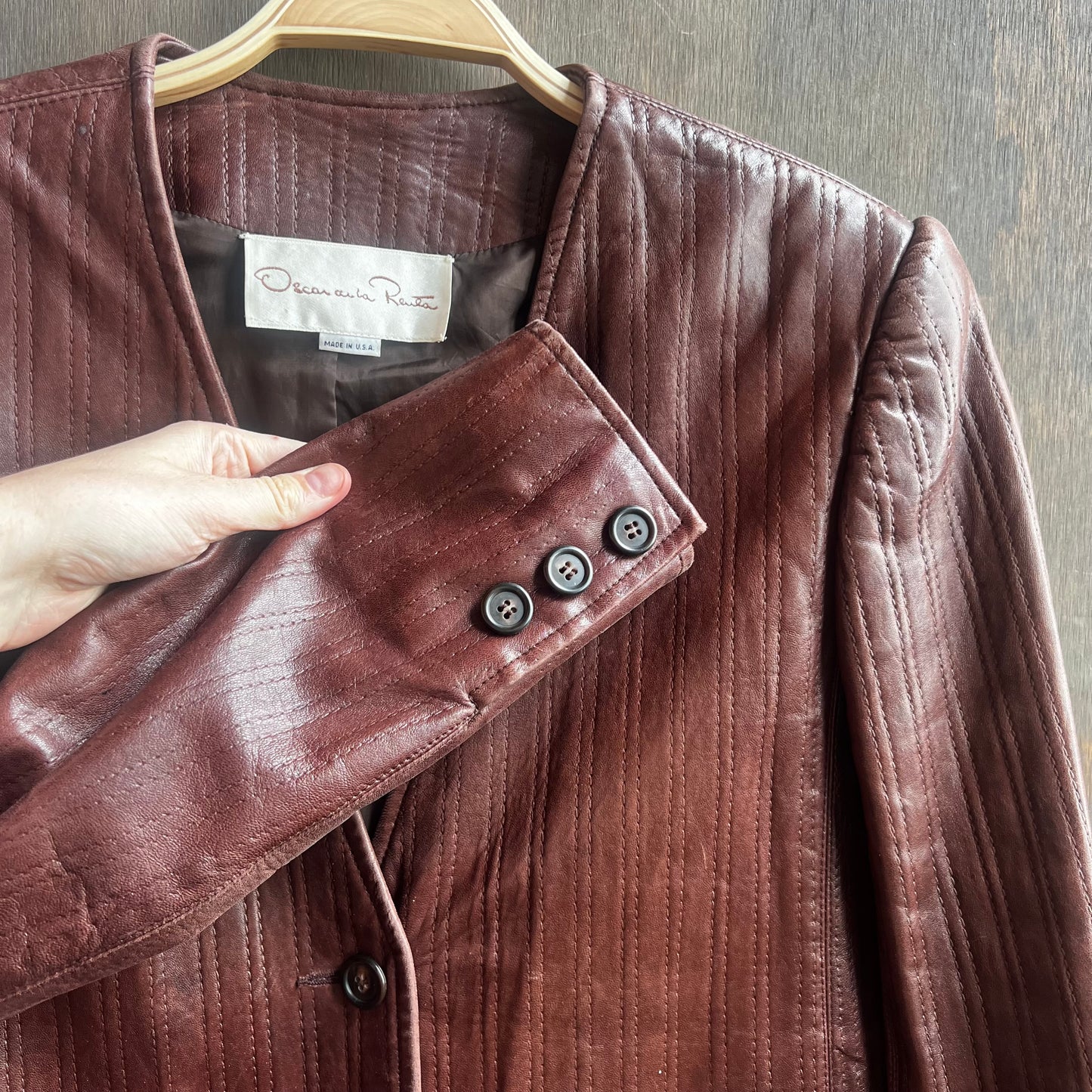 Oscar De La Renta Leather Jacket