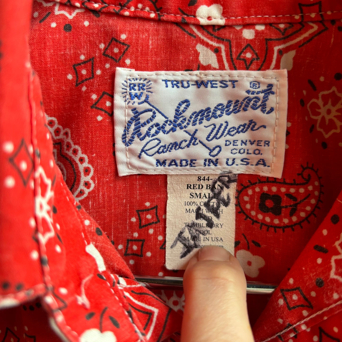 Vintage Rockmount Red Paisley Pearl Snap