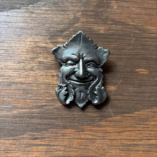 Vintage Green Man Metal Pin