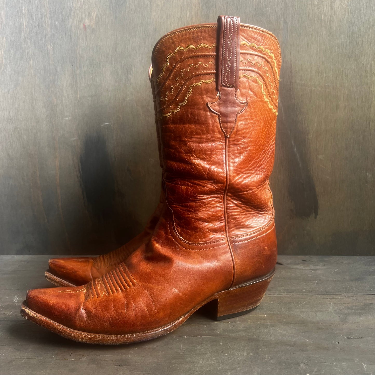 Lucchese Rust Colored Snip Toe Boots