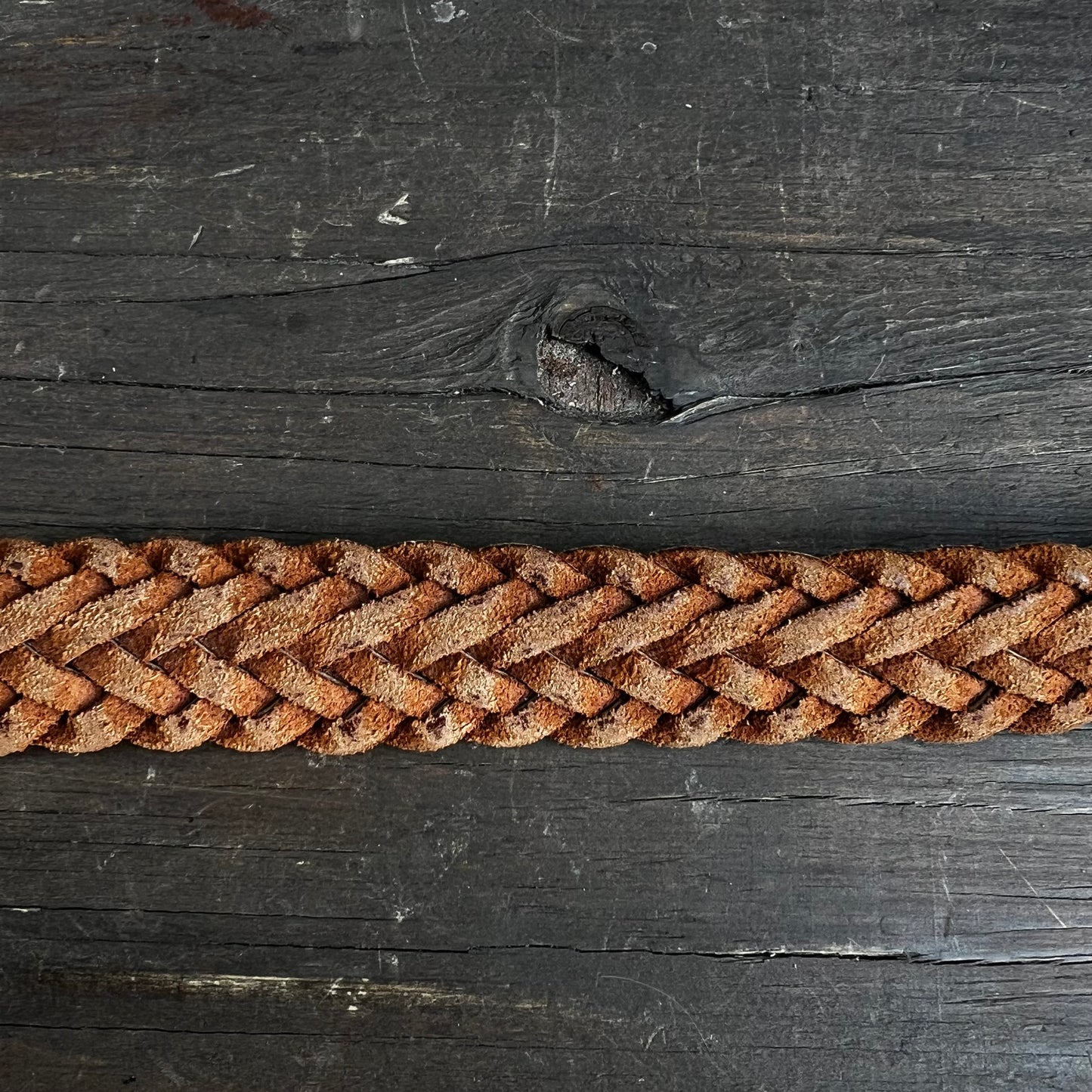 Brown Braided Belt with Solid Brass Buckle