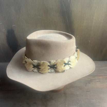 Akubra Brown Hat with Animal Pelt Hat Band