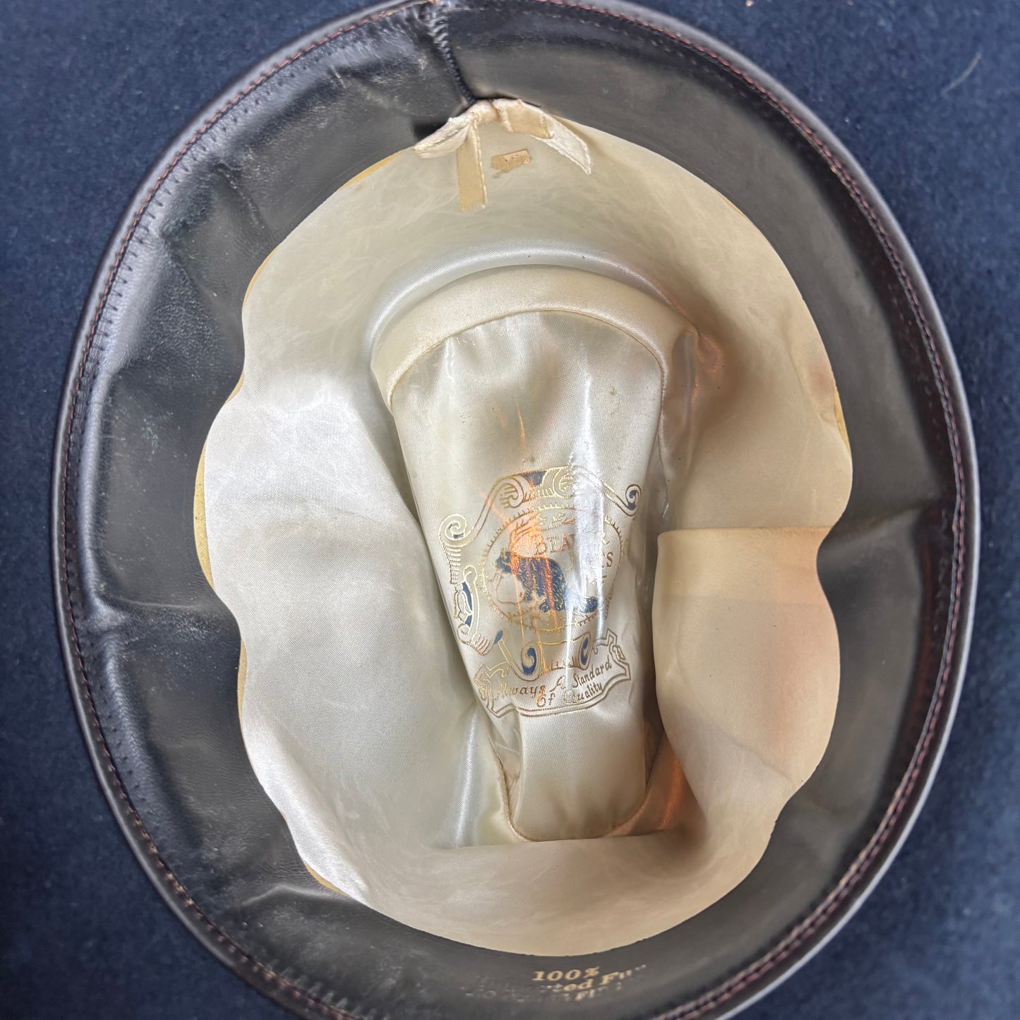 Vintage Beaver Navy Hat