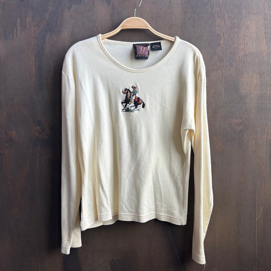 Cream Long Sleeve Cowboy Shirt