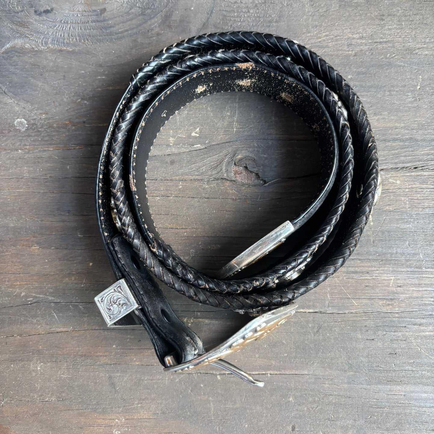 Two-Tone Horseshoe Studded Belt