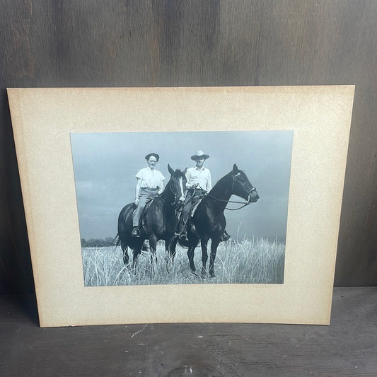 Vintage Couple on Horses Art Print