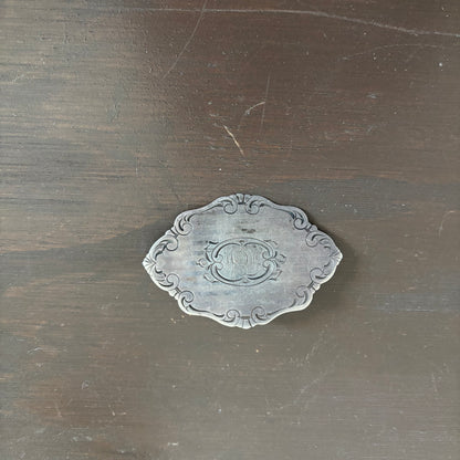 Vintage Sterling Silver Monogram Brooch