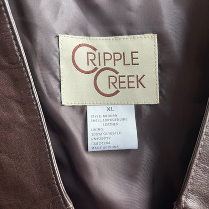Cripple Creek Brown Leather Vest