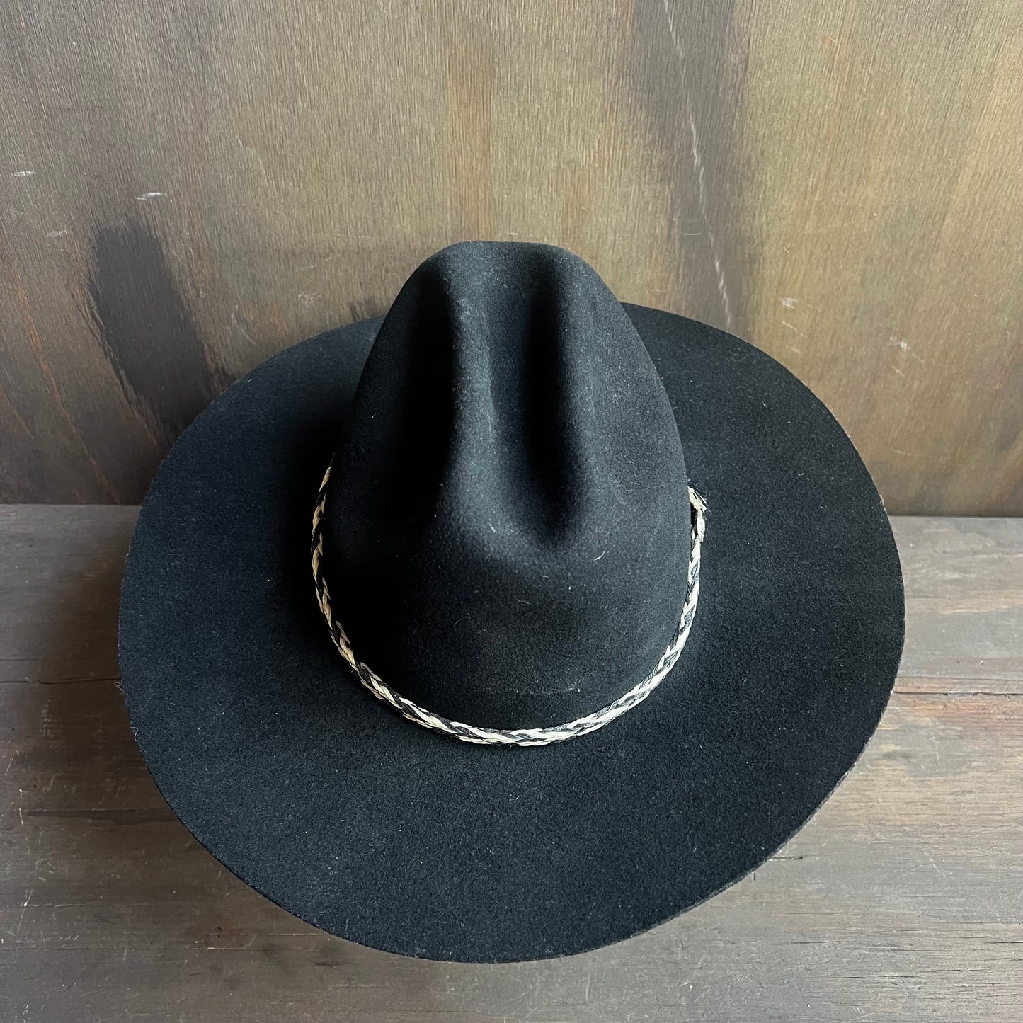 Silver Spur Black Hat with Braided Band