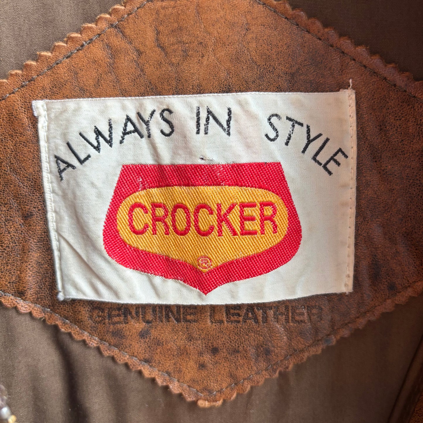 Vintage Crocker Brown Leather Bomber