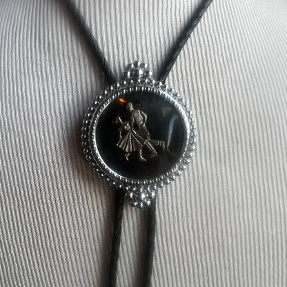 Silver Sqaure Dancer Bolo Tie
