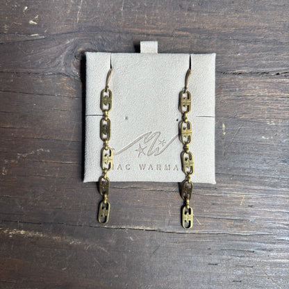 Mac Warman Vintage Brass Flat Link Earrings