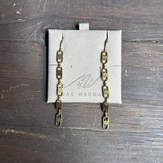 Mac Warman Vintage Brass Flat Link Earrings