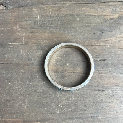 Vintage Sterling Silver Mosaic Bracelet with Glass and Turquoise