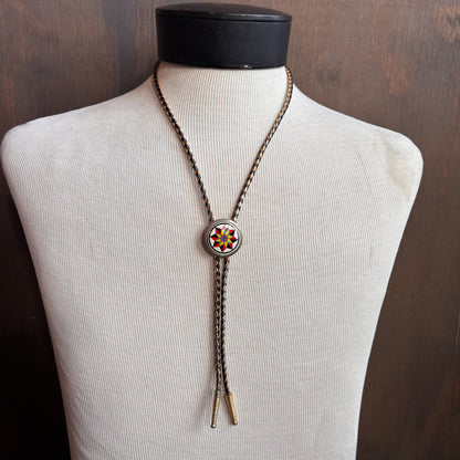 Vintage Starburst Bolo on Two-Tone Metallic Tie