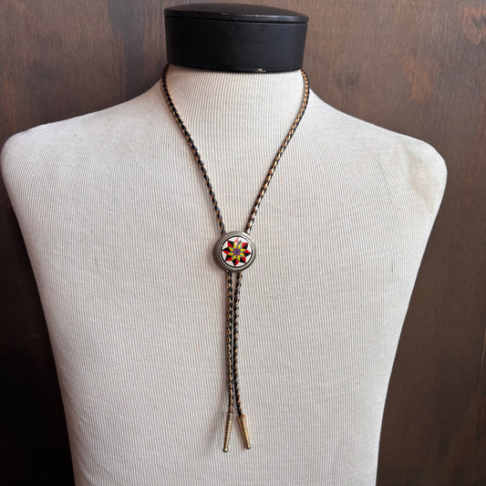 Vintage Starburst Bolo on Two-Tone Metallic Tie
