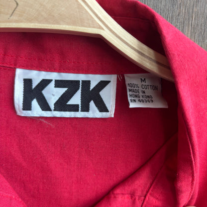 Red Button Up with Black Fringe