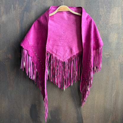 Patricia Wolf Fuchsia Leather Shawl