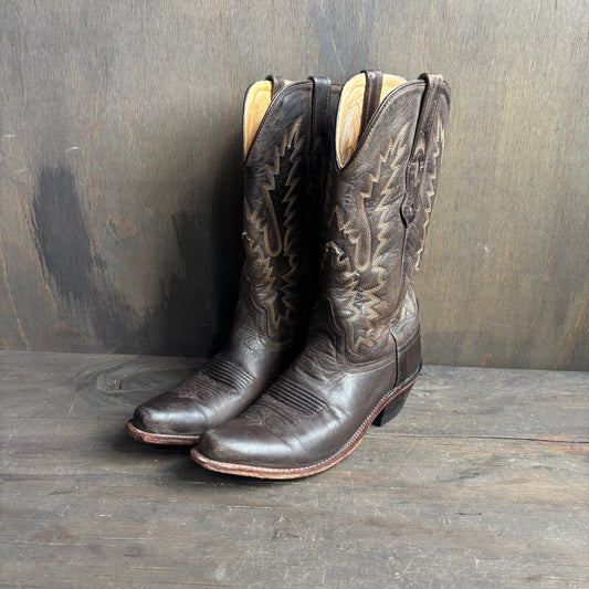 Old West Brown Leather Boots
