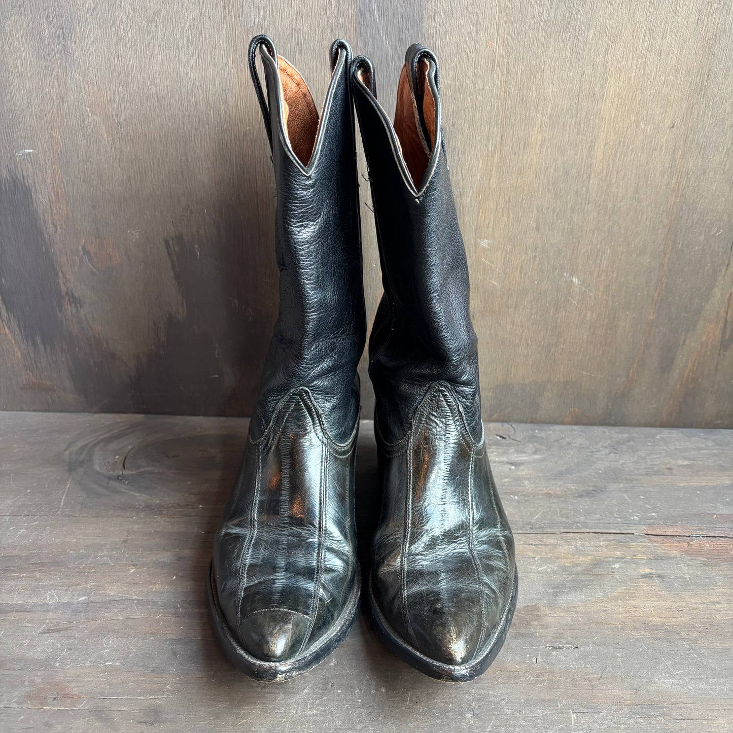 Vintage Custom Black Eel Boots