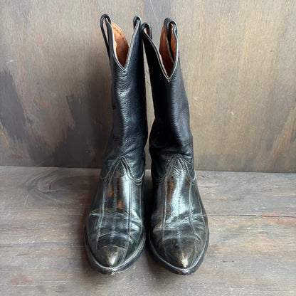 Vintage Custom Black Eel Boots