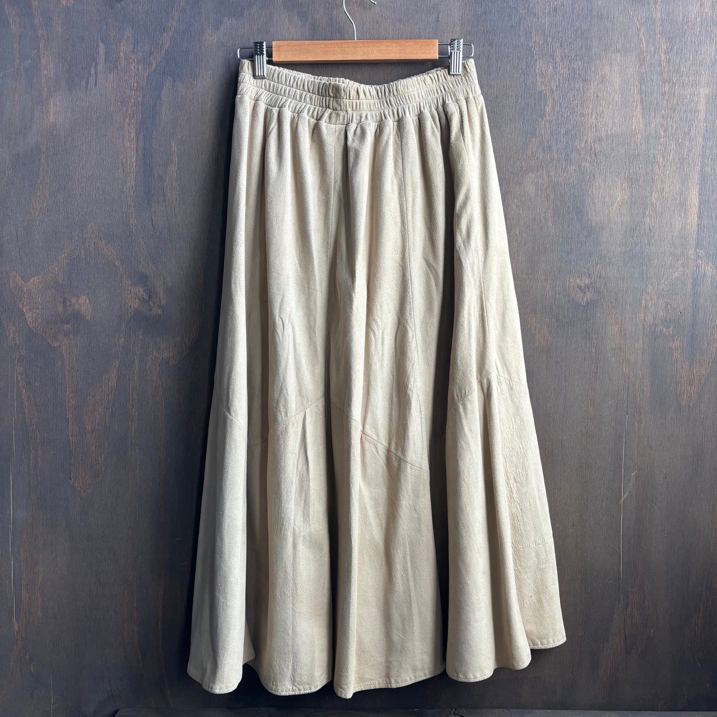 Vintage Vakko Beige Suede Skirt