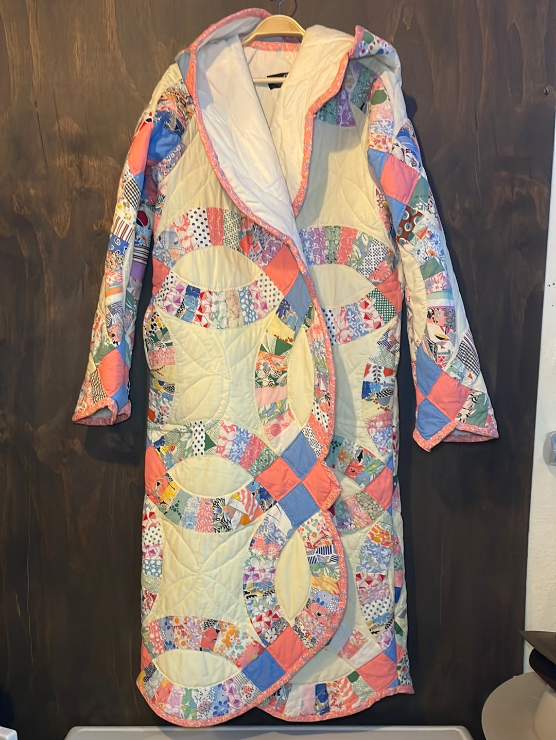 Floral Double Wedding Ring Quilt Duster Jacket