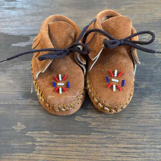 Tan Leather Baby Moccasins