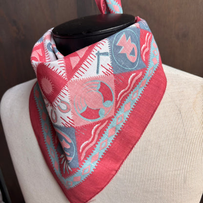 Pink and Teal Southwestern Bandana