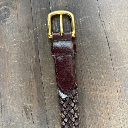 Braided Brown Leather Belt