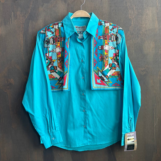 Wrangler Blue Button Up with Dancers
