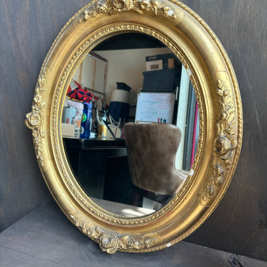 French Ornate Mirror with Flowers