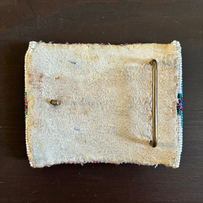 Vintage Handmade XL Seed Bead Belt Buckle
