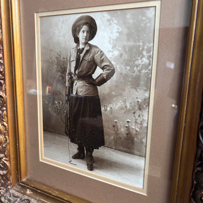 Cowgirl Framed Black and White Photograph