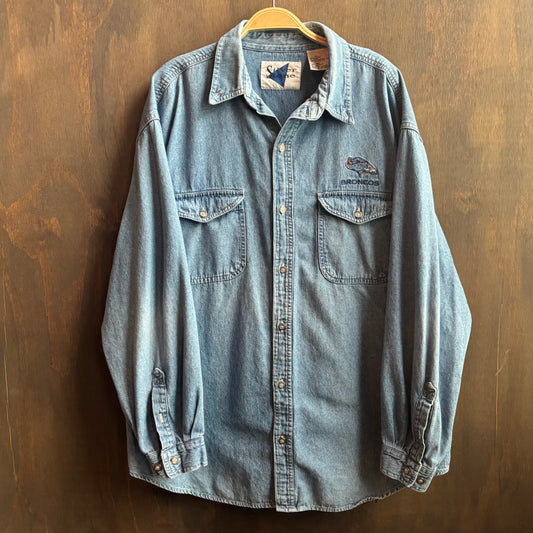 Denver Broncos Denim Button Up