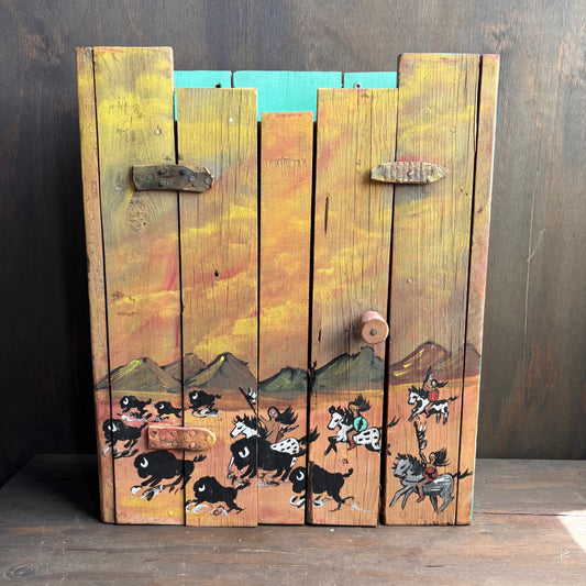 Vintage Wood Hand Painted Medicine Cabinet