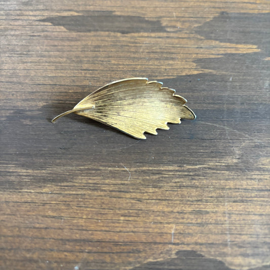 Gold-Tone Leaf Brooch