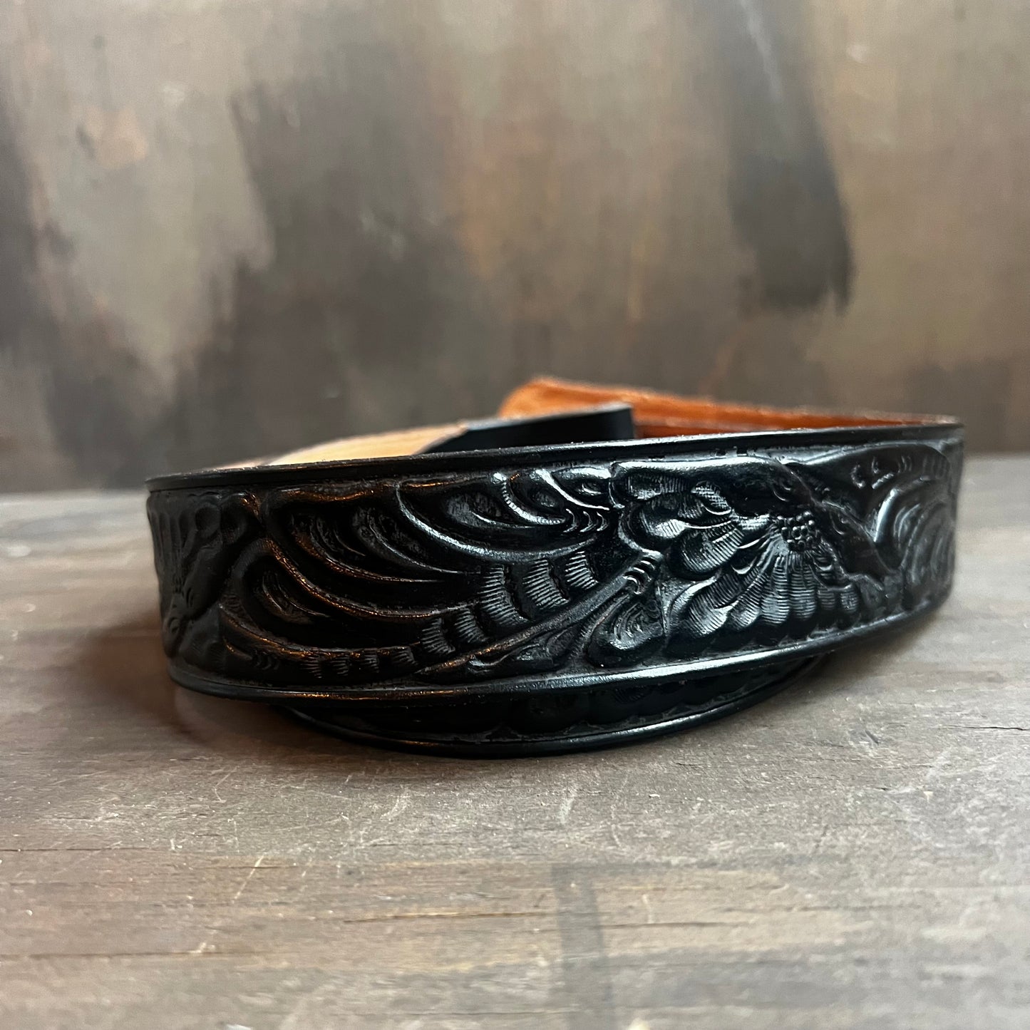 Rockmount Ranchwear Black Tooled Belt