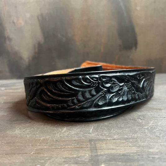 Rockmount Ranchwear Black Tooled Belt