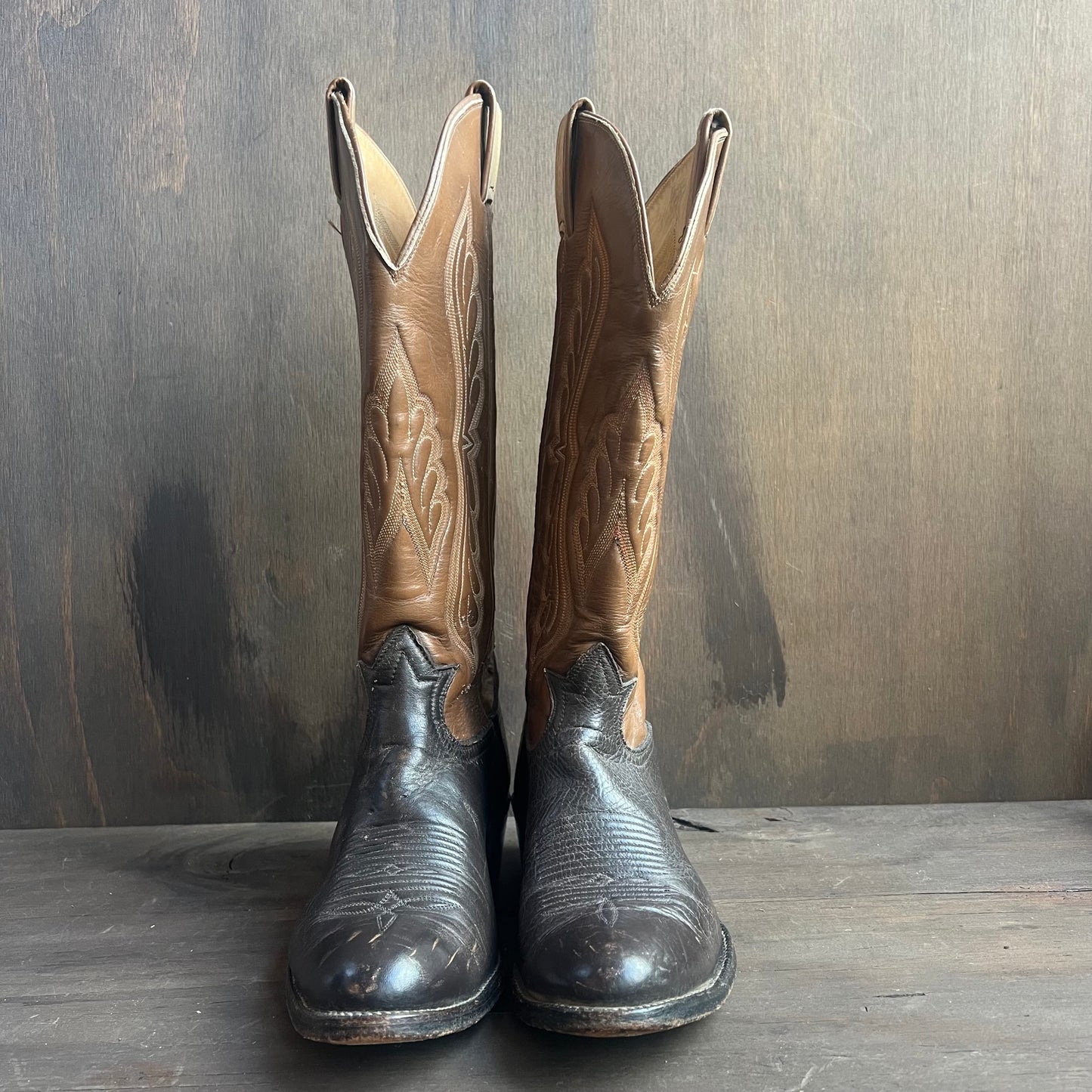 Tony Lama Two-Tone Leather Cowboy Boots