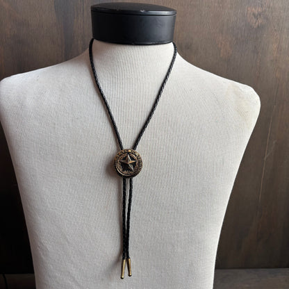 State of Texas Bolo on Black Leather Tie
