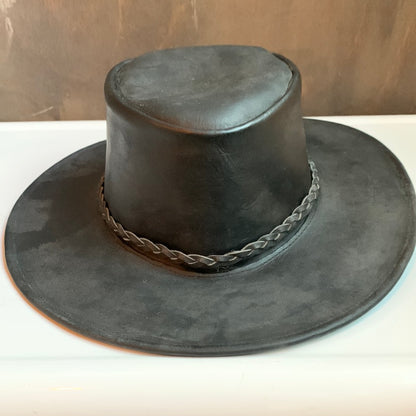 Leather Hat with Braided Band