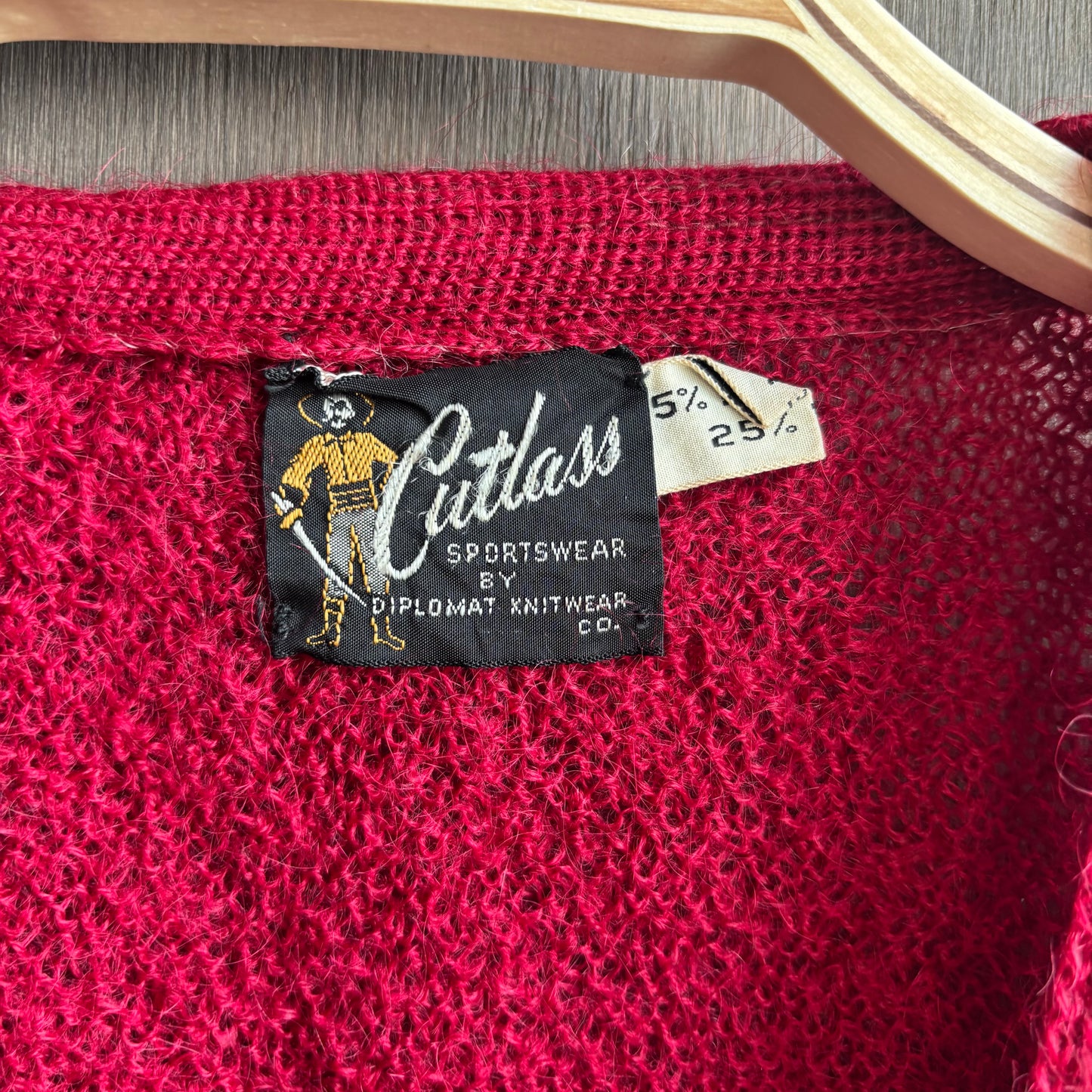 Vintage Red Mohair Cardigan