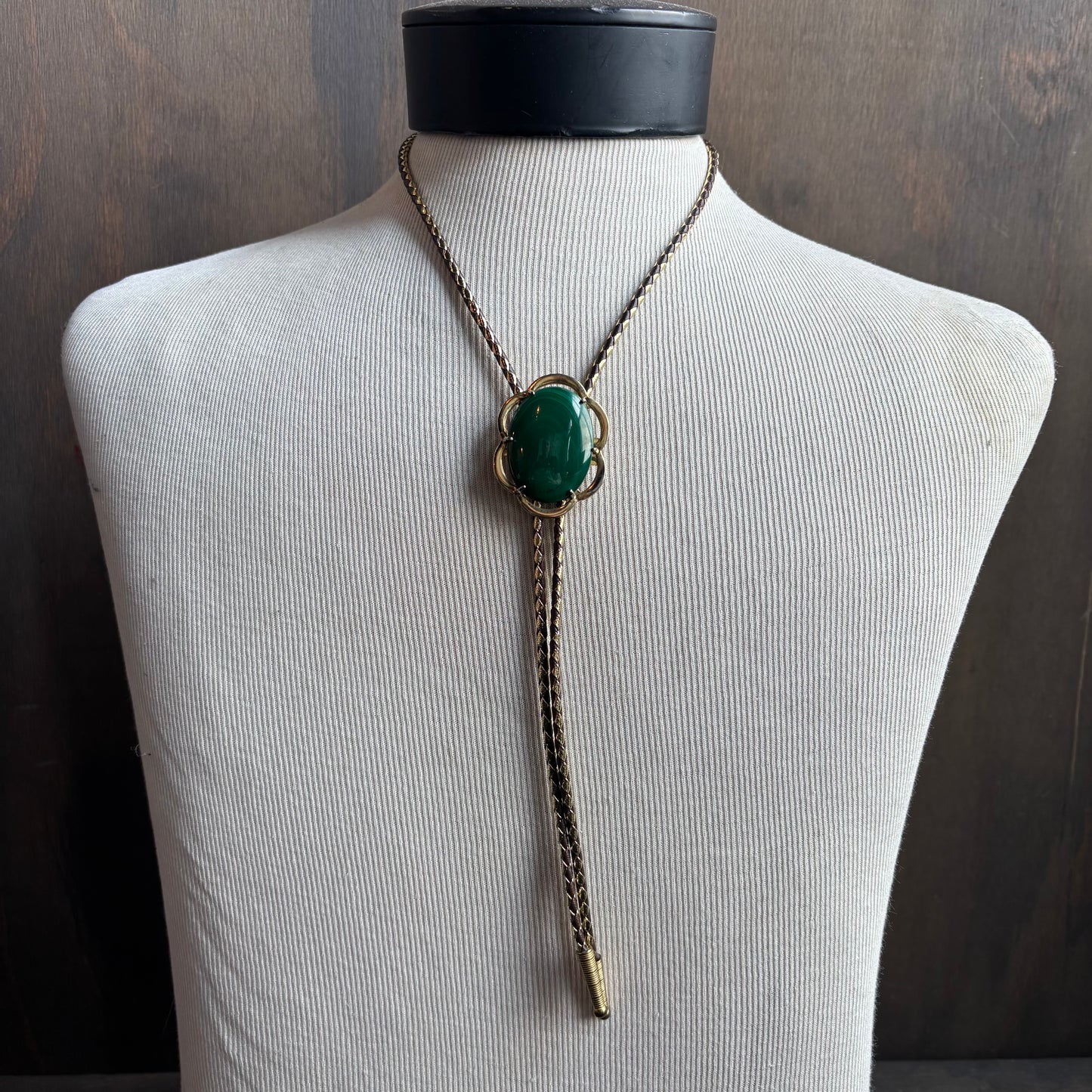 Malachite Bolo on Two-Tone Tie