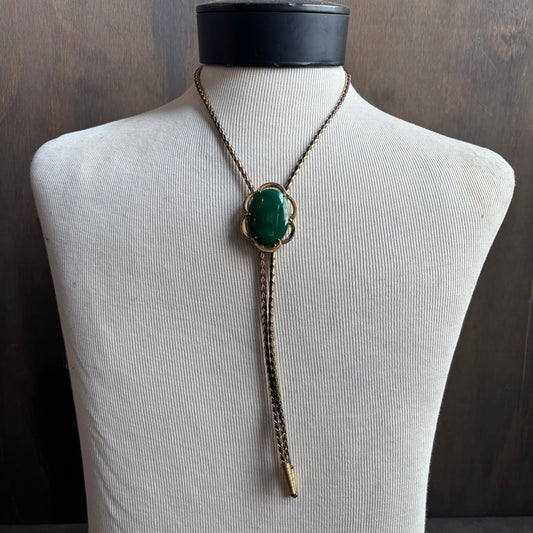 Malachite Bolo on Two-Tone Tie
