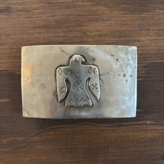 Vintage Silver Thunderbird Belt Buckle