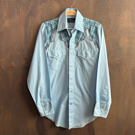 Vintage Champion Westerners Blue Pearl Snap