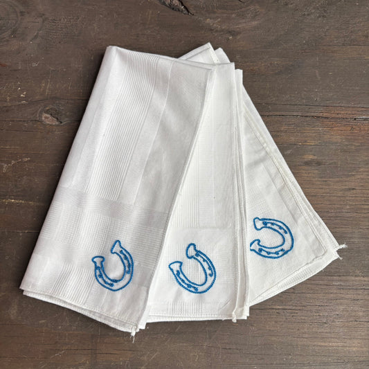 Custom Chainstitch Horseshoe Napkins (set of 3)